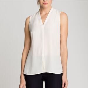 Nic + Zoe White Day To Night Tank Top Sleeveless Blouse Womens S/M V-Neck Woven